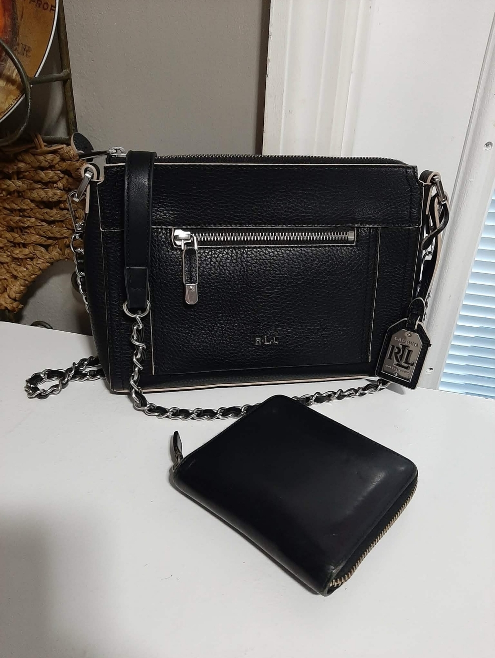 LAUREN RALPH LAUREN/POLO ID "Paley Leigh" Crossbody Bag & Compact Wallet Set